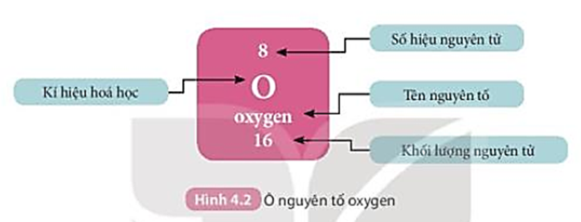 Quan sát Hình 4.2, cho biết số proton, electron trong nguyên tử oxygen. (ảnh 1)