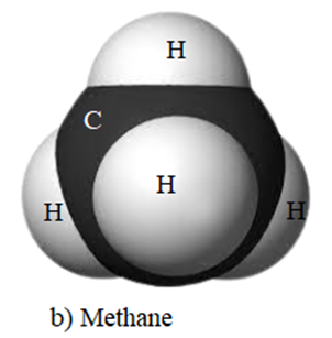Hãy xác định hóa trị của C trong hợp chất methane có trong Hình 5.3b. (ảnh 1)