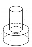 Một khối đồ chơi gồm hai khối trụ H1H2  xếp chồng lên  (ảnh 1)