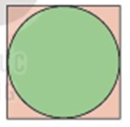 Một tờ giấy hình tròn được dán vào hình vuông (như hình vẽ) (ảnh 1)