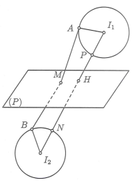 Trong không gian Oxyz, cho (P) x+2y-2z+5=0  và 2 mặt cầu (S1): (x-2)^2 +y^2 +(z+1)^2=1 (ảnh 1)