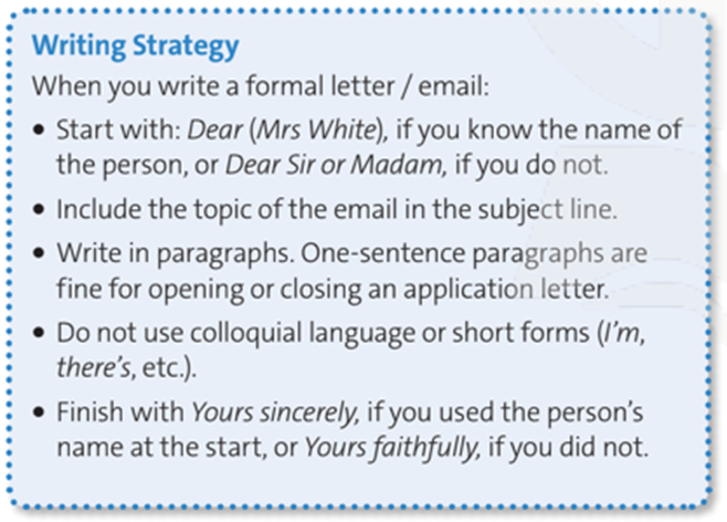 Read the Writing Strategy. Answer the questions. (Đọc Chiến lược viết. Trả lời các câu hỏi) (ảnh 1)