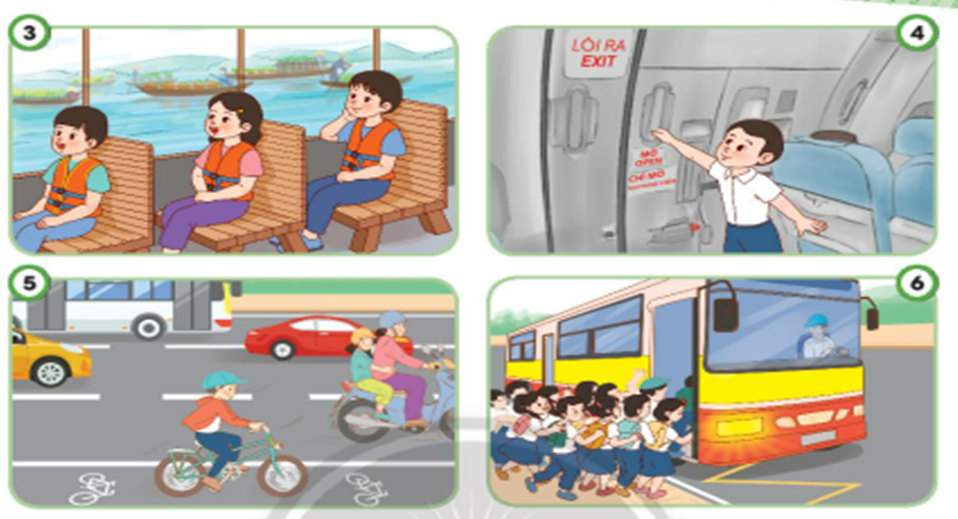  Quan sát tranh và nêu một số quy tắc an toàn khi đi trên các phương tiện giao thông. (ảnh 2)