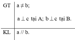 Cho định lí: “Hai đường thẳng phân biệt cùng vuông góc với một đường thẳng (ảnh 2)
