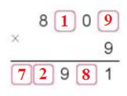 Tìm chữ số thích hợp: 8?0? x 9 = ? ?9?1 (ảnh 2)
