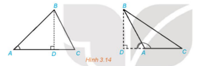 Cho tam giác ABC với đường cao BD a) Biểu thị BD theo AB và sin A. (ảnh 1)