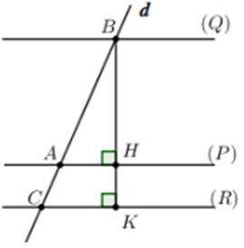 Trong không gian Oxyz, cho ba mặt phẳng (P): x-2y+z-1=0, (Q):x-2y+z+8=0 (ảnh 1)