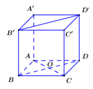 Cho hình hình hộp chữ nhật ABCD.A'B'C'D' có AB = a căn bậc hai của 3 (ảnh 1)