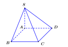 Cho hình chóp S.ABCD có đáy là hình vuông cạnh a, SA vuông góc (ABCD) (ảnh 1)