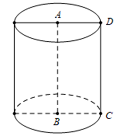 Trong không gian, cho hình chữ nhật ABCD với AB= 6, AD= 3 (ảnh 1)