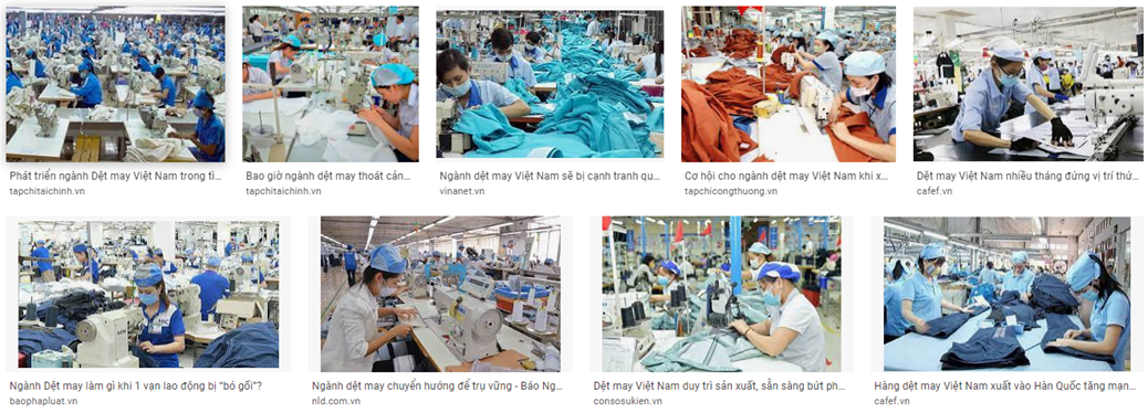 Em hãy tìm hiểu tư liệu về tình hình phát triển và phân bố công nghiệp may ở Việt Nam. (ảnh 1)