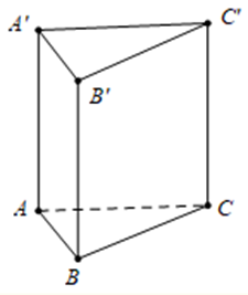 Cho lăng trụ tam giác đều ABC.A'B'C'  có cạnh AB=6, AA'=8. Tính thể tích của khối trụ có hai đáy  (ảnh 1)