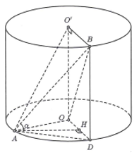 Cho hình trụ có đáy là hai đường tròn tâm  O và O' , bán kính đáy bằng chiều cao và bằng 2a. (ảnh 1)