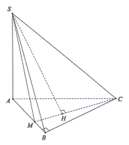 Cho hình chóp S.ABC  có đáy ABC là tam giác vuông tại B,  (ảnh 1)