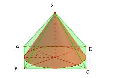 Cho hình chóp tứ giác đều S.ABCD có cạnh đáy bằng a cạnh bên hợp với mặt (ảnh 2)