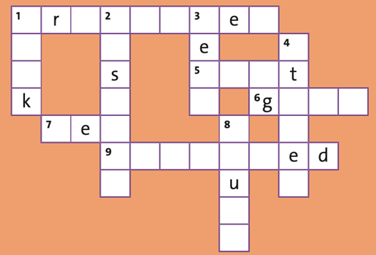 Complete the crossword with the past tense of the verbs in the “Across” and  (ảnh 1)