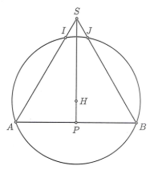Một mặt cầu có tâm O nằm trên mặt phẳng đáy của hình chóp tam giác đều S.ABC có  (ảnh 2)