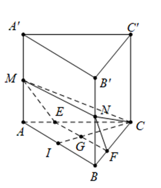 Cho hình lăng trụ đứng có đáy ABC là tam giác đều cạnh a và (ảnh 2)