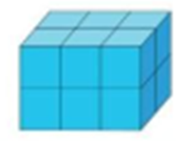 Người ta xếp các khối lập phương màu trắng thành khối họp chữ nhật