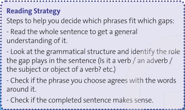 Read the Reading Strategy.  Then look at the gaps in the text. Which gaps begin with a verb in the past simple? (Đọc Chiến lược đọc. Sau đó nhìn vào các chỗ trống trong đoạn văn. Chỗ trống nào ắt đầu bằng động từ ở quá khứ đơn) (ảnh 1)