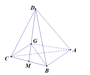 Cho tứ diện ABCD có thể tích bằng 12 và G là trọng tâm tam giác BCD (ảnh 1)