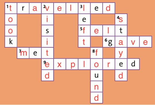 Complete the crossword with the past tense of the verbs in the “Across” and  (ảnh 2)