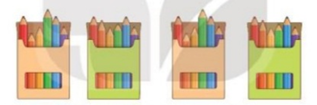 Số? a) Mỗi hộp có ? chiếc bút chì màu. b) Số bút chì màu ở 4 hộp là (ảnh 1)
