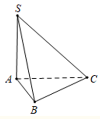 Cho hình chóp S.ABC có đáy ABC là tam giác vuông cân tại A. Cạnh SA vuông góc với mặt  (ảnh 1)
