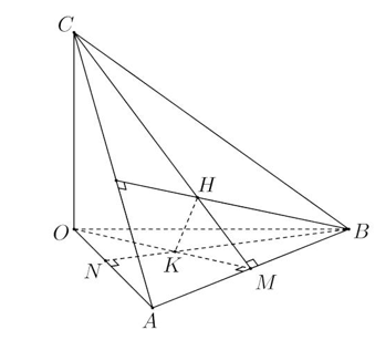 Trong không gian với hệ tọa độ Oxyz, cho hai điểm A(5; 0; 0) và B(3; 4; 0) (ảnh 1)