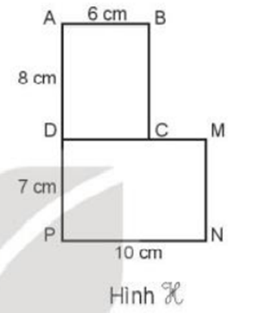 Hình H  gồm hình chữ nhật ABCD và hình chữ nhật DMNP như hình bên.  (ảnh 1)