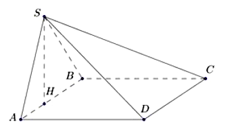 Cho hình chóp S.ABCD có ABCD là hình vuông cạnh 2a, mặt bên (SAB)  (ảnh 1)