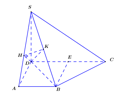 Cho khối chóp S.ABCD có đáy ABCD là hình thang vuông tại A (ảnh 1)