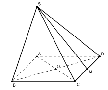 Cho hình chóp S.ABCD có đáy ABCD là hình vuông cạnh a. Đường thẳng (ảnh 2)