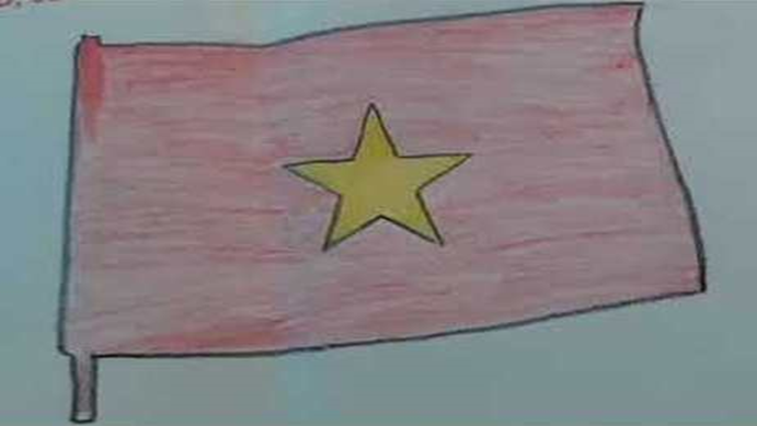 Vẽ và tô màu lá cờ Việt Nam.  (ảnh 1)