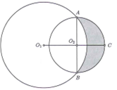 Cho hai đường tròn (O1;10) và (O2;8) cắt nhau tại hai điểm A, B (ảnh 1)
