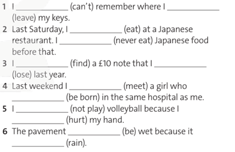 Complete the sentences. Use the past simple or past perfect form of the verbs in brackets. (Hoàn thành các câu. Sử dụng thì quá khứ đơn hoặc quá khứ hoàn thành của động từ trong ngoặc) (ảnh 1)