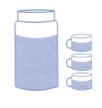 Một bộ pha trà bằng thủy tinh có bình tổng và các tách đều là dạng hình trụ (ảnh 1)