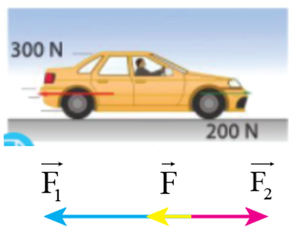 Xác định hướng và độ lớn của hợp lực tác dụng lên ô tô trong các trường hợp dưới đây và trạng thái chuyển động của ô tô.   (ảnh 4)