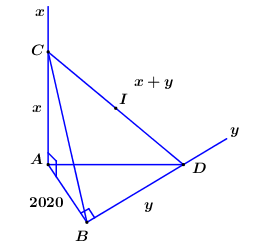Cho hai đường thẳng x'x, y'y chéo nhau và vuông góc với nhau. Trên x'x (ảnh 1)