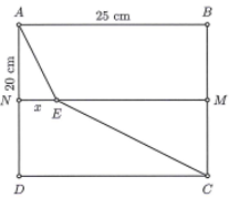 Một mảnh đất hình chữ nhật  ABCD có chiều dài AB=25m , chiều rộng AD=20m (ảnh 1)