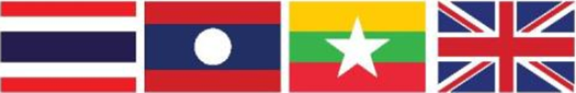 Hãy vẽ quốc kì các nước: Thái Lan, Lào, Myanmar và Anh. (ảnh 1)