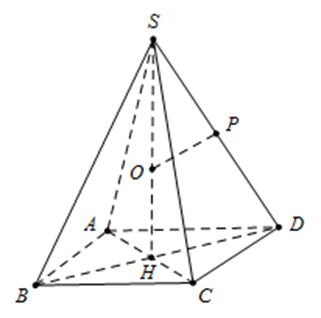 Cho hình chóp S.ABCD có đáy ABCD là hình chữ nhật,  AB=3, AD=4 và các cạnh bên  (ảnh 1)