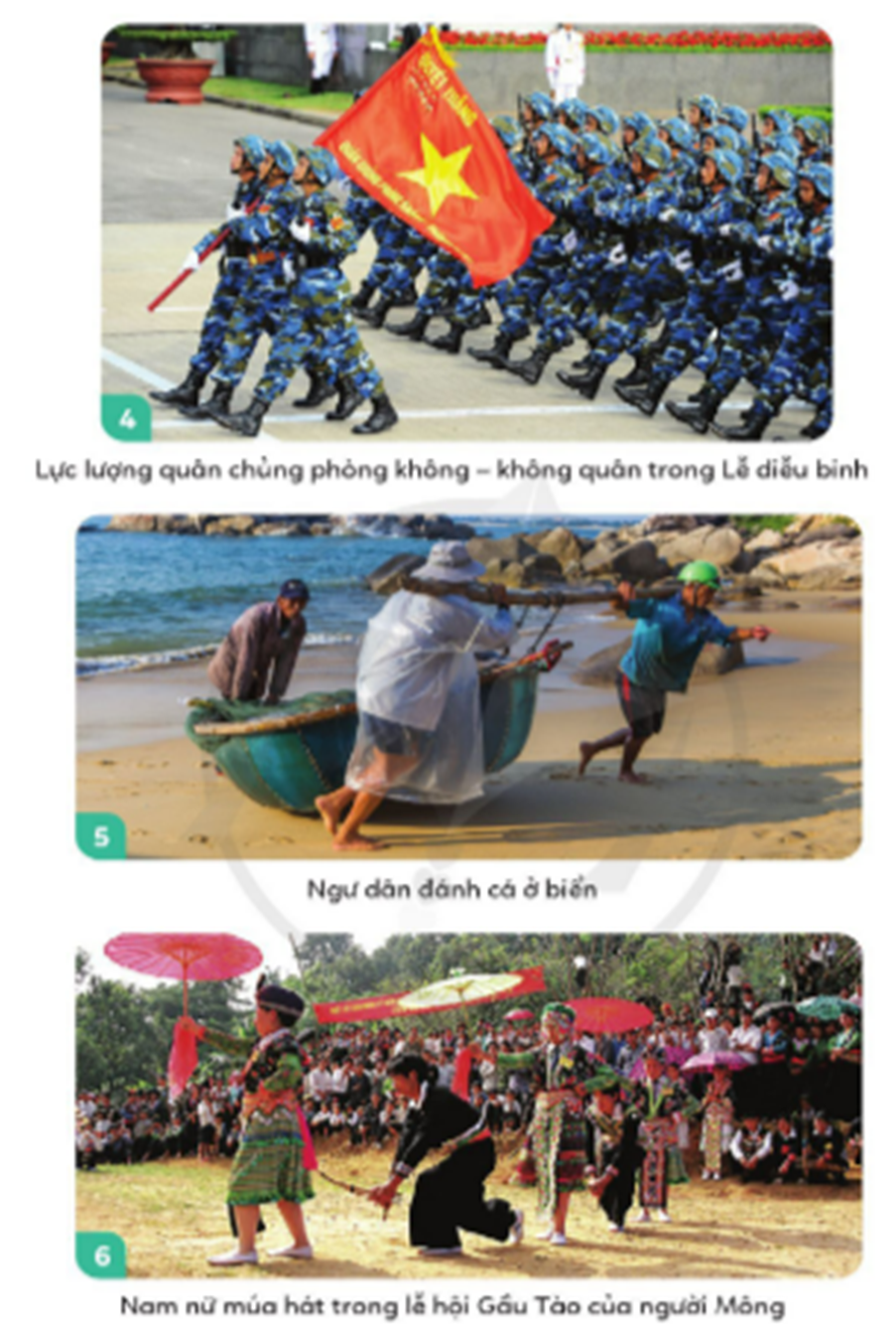 Quan sát tranh và trả lời câu hỏi. a. Hãy nêu vẻ đẹp của đất nước, con người Việt Nam (ảnh 2)