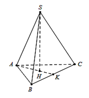 Cho một hình chóp tam giác đều có cạnh đáy bằng a, góc giữa cạnh bên và mặt  (ảnh 1)