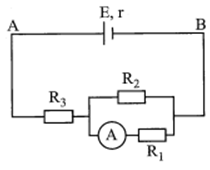 Cho mạch điện có sơ đồ như hình vẽ: E = 8V, r = 1,0 ôm; R1 = 12 ôm (ảnh 1)