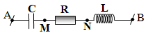 Cho mạch điện xoay chiều CRL như hình vẽ, cuộn dây cảm thuần (ảnh 1)