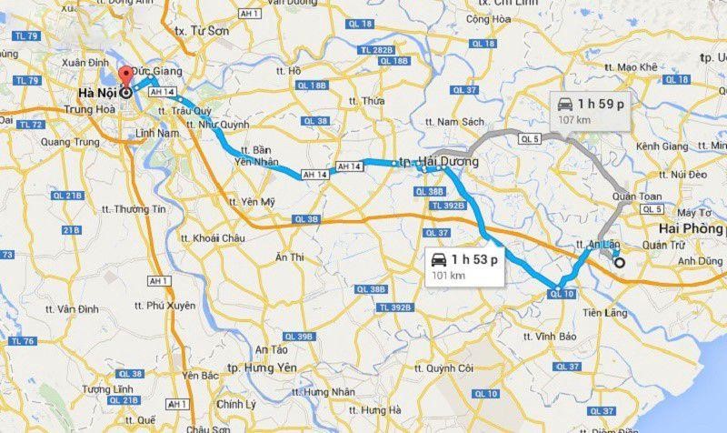 Hãy dùng bản đồ Việt Nam và hệ tọa độ địa lí, xác định vị trí của thành phố Hải Phòng so với vị trí của Thủ đô Hà Nội. (ảnh 1)