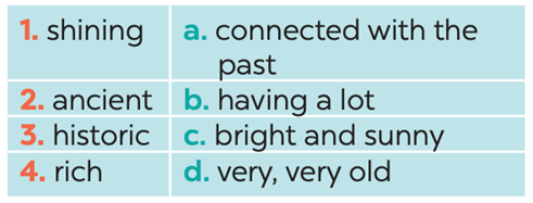 Read the passage and match the words in bold from the passage (1-4) with their meanings (a-d)  (ảnh 1)