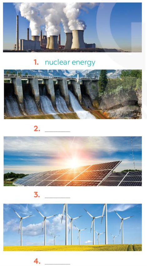 Match the types of energy in A with the energy sources in B (Hãy ghép các dạng năng lượng ở A  (ảnh 1)
