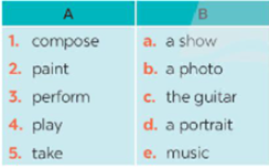 Match a word in A with a word or phrase in B ( Nối từ ở cột A với các từ hoặc cụm ở cột B) (ảnh 1)